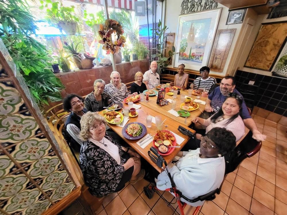 Seniors gathered together for lunch fellowship